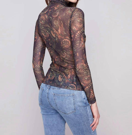 Charlie B - Mock Neck Top With Side Ruching