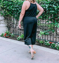 Gilli - Plus Size V-neck Spaghetti Strap Cropped Jumpsuit