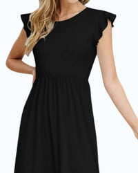 Reborn J - Buttery Soft Solid Ruffled Cap Sleeve Dress