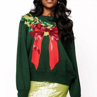 Queen Of Sparkles - Wreath Long Sleeve Sweater