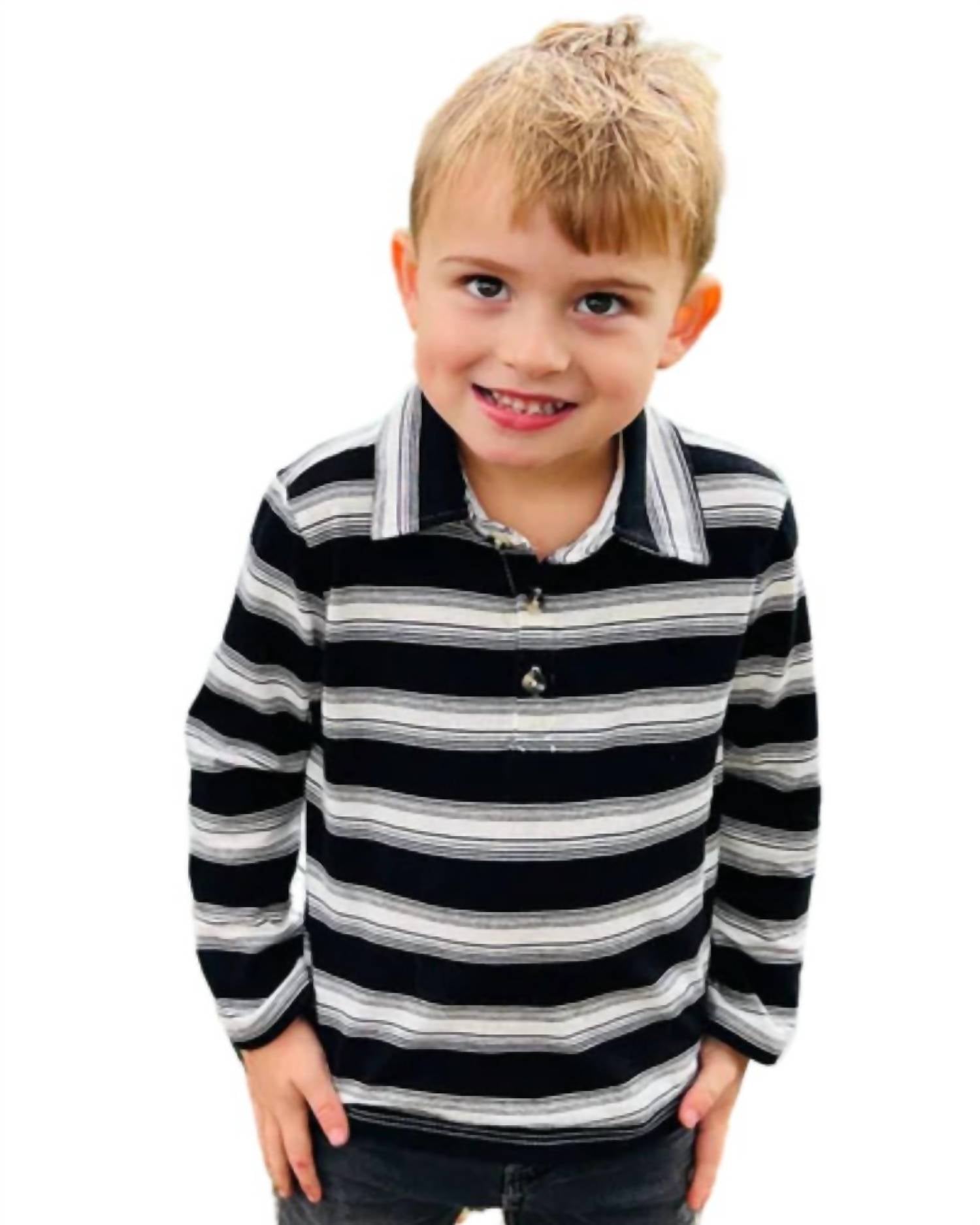 Me & Henry - Boys Midway Stripe Polo