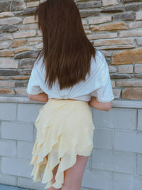 Better With Bubbli Ruffle Mini Skirt in butter yellow - women's skirt - alternate view