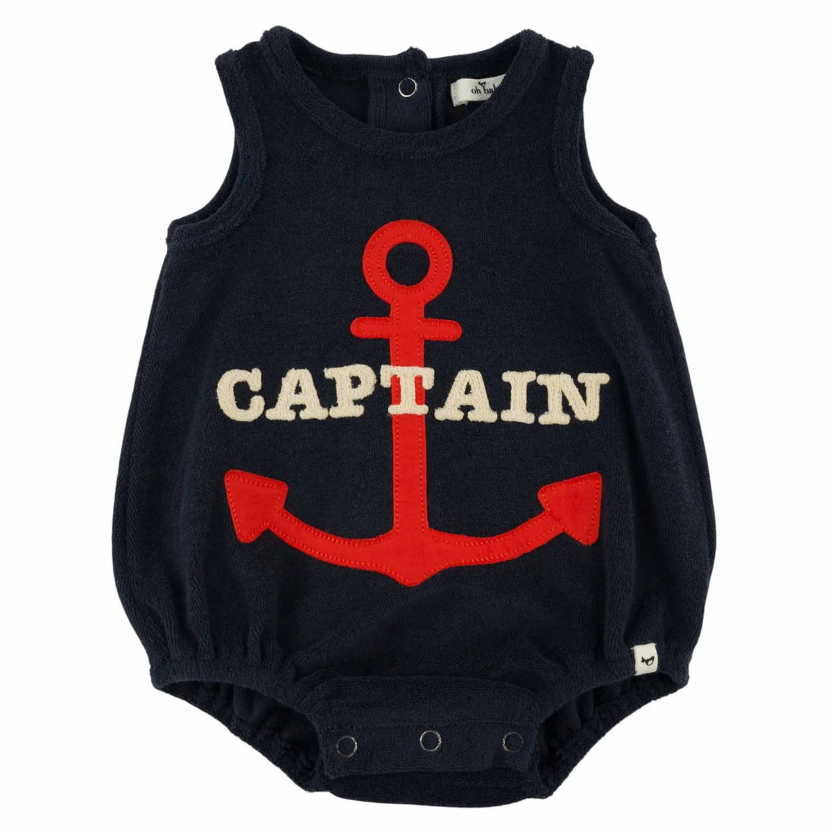 Oh Baby! - Kids Captain With Anchor Applique Bubble