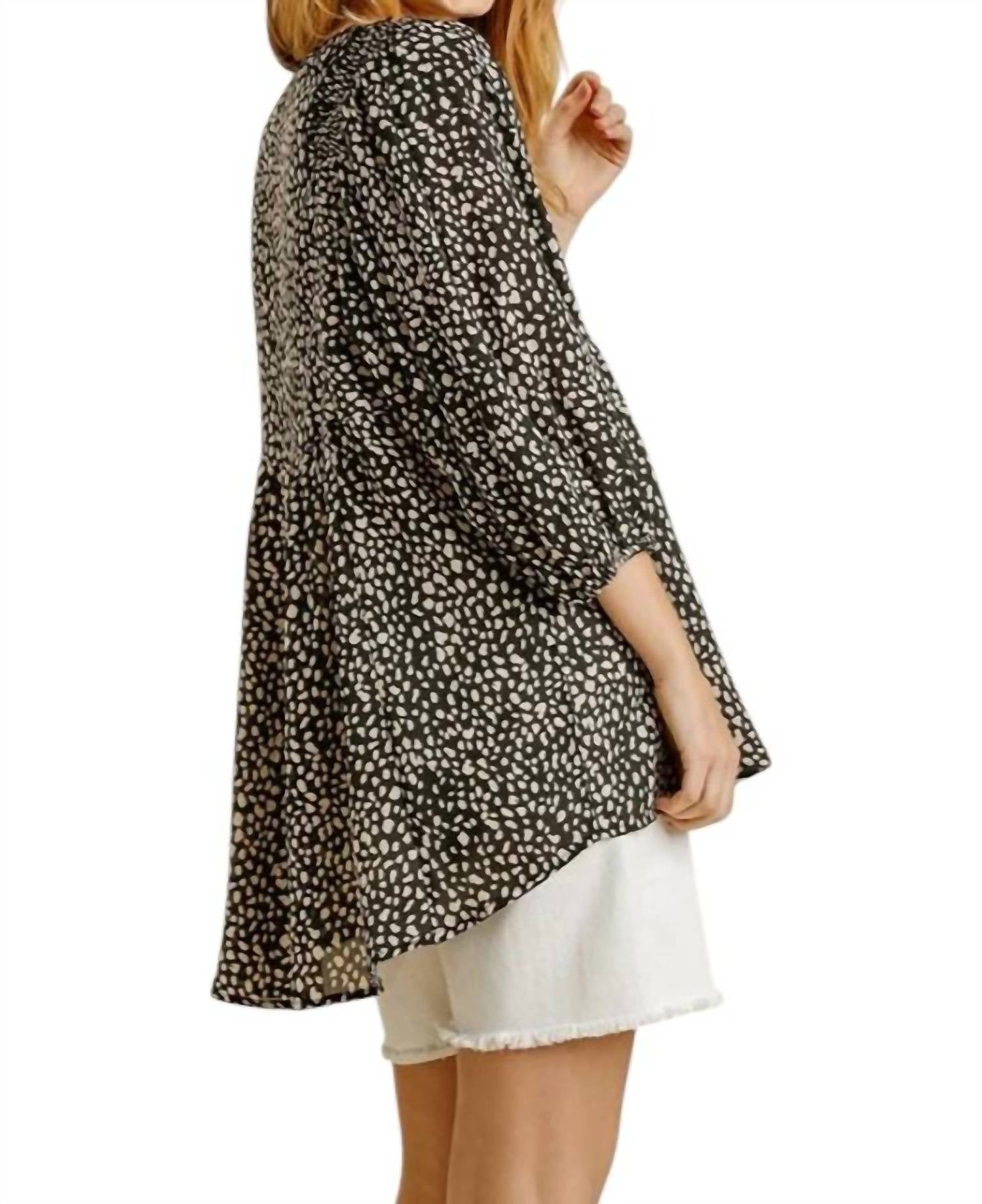 Umgee - Cheetah Babydoll Top