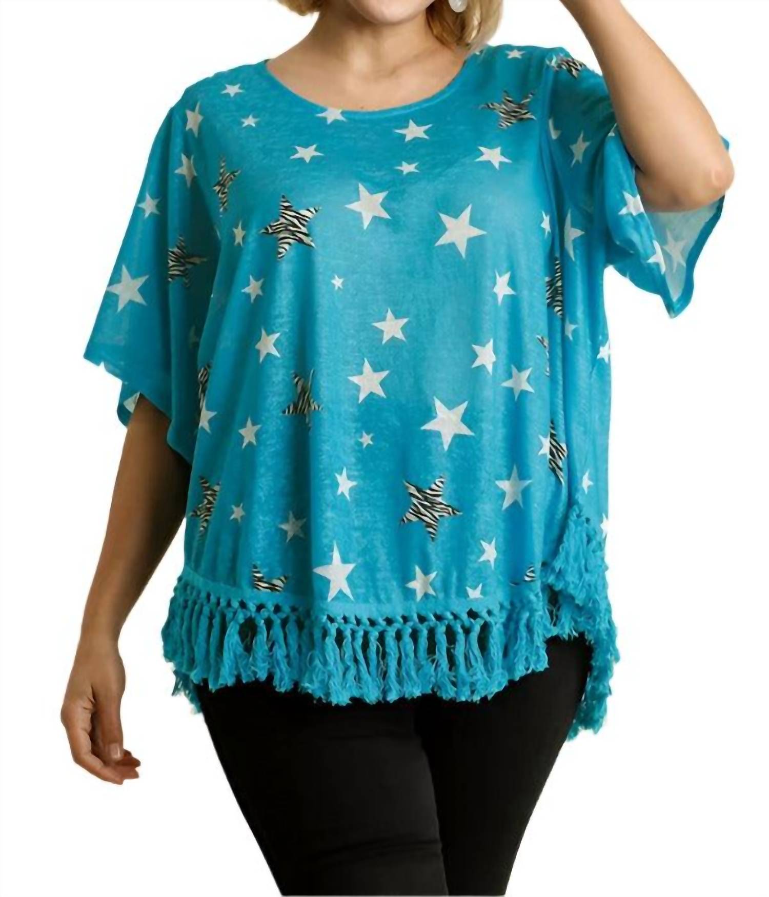 Umgee - Star Print Tassel Top