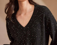 Karen Kane - Sequin V-Neck Sweater