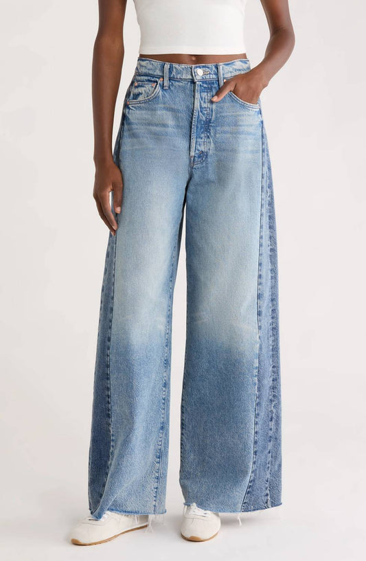 Mother - Pipe-dream Button Sneak Fray Wide Leg Jeans