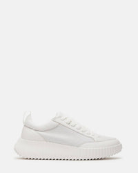 STEVE MADDEN Women's Shock Leather Sneaker in white - women's sneaker