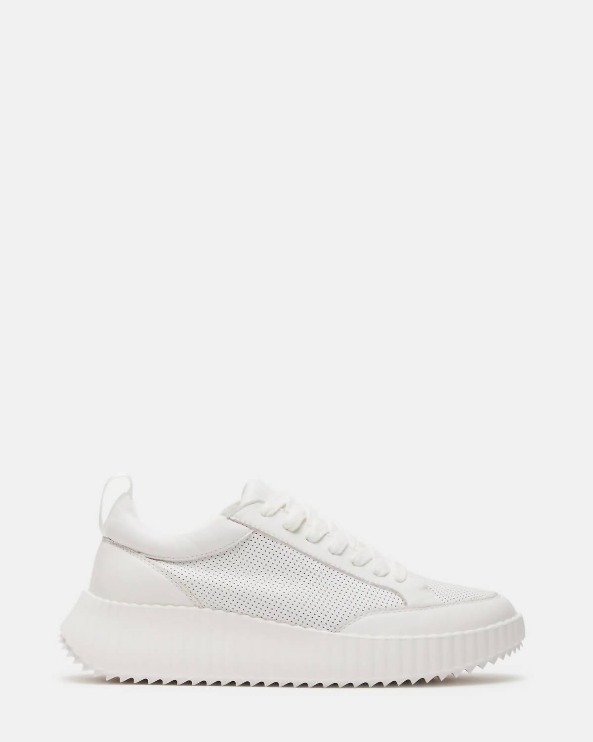 STEVE MADDEN Women's Shock Leather Sneaker in white - women's sneaker