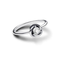 Pandora Women's April Eternity Circle Ring in clear cubic zirconia - women's jewelry - detail view