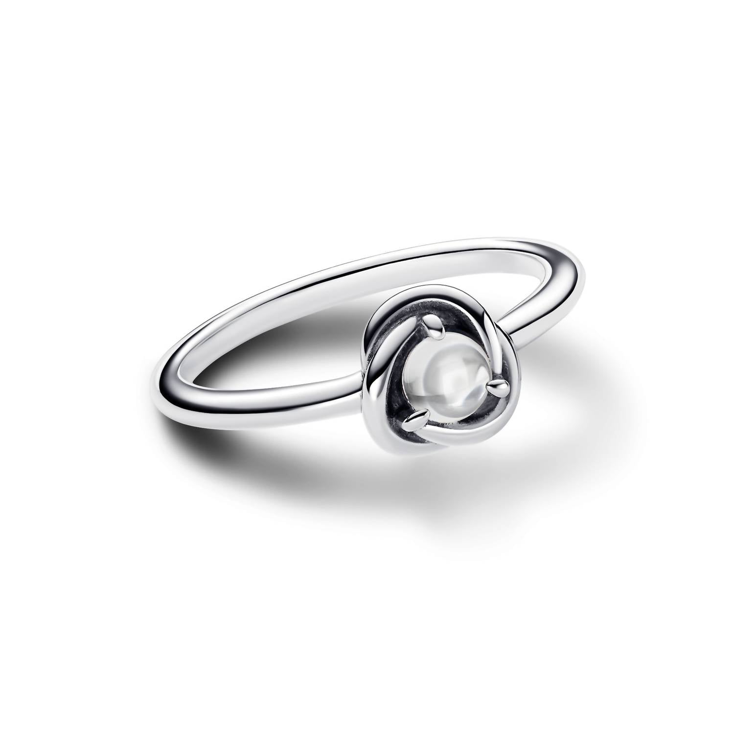 Pandora Women's April Eternity Circle Ring in clear cubic zirconia - women's jewelry - detail view