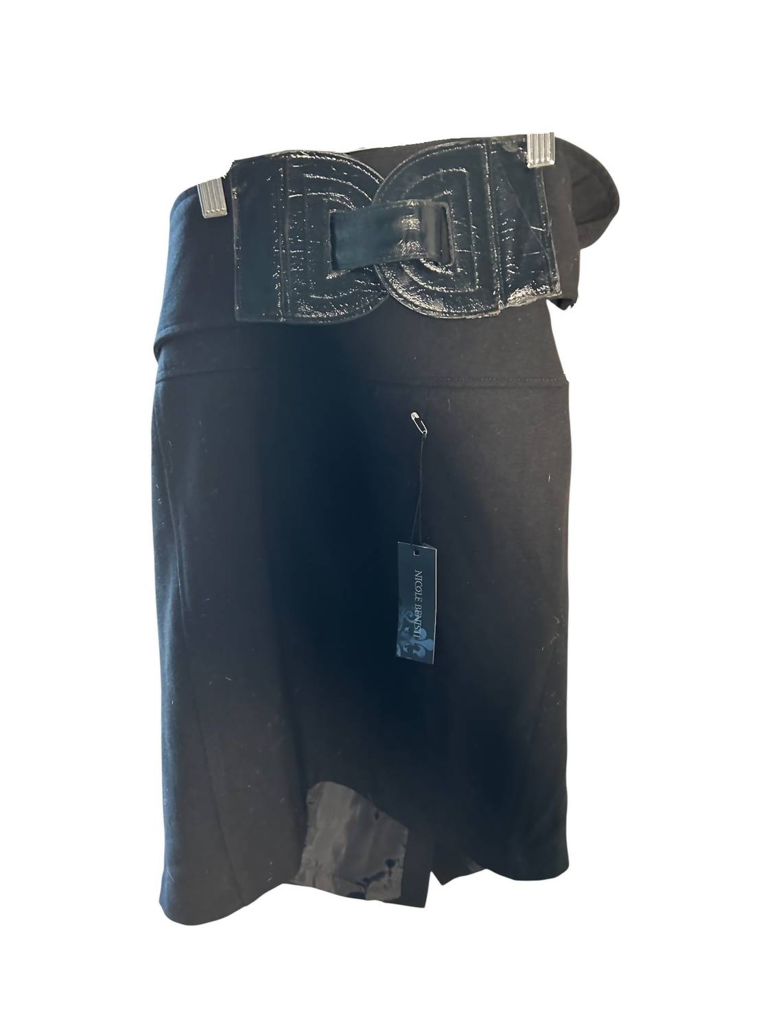 Nicole Benisti Women's Couture Belted Skirt in black - women's skirt