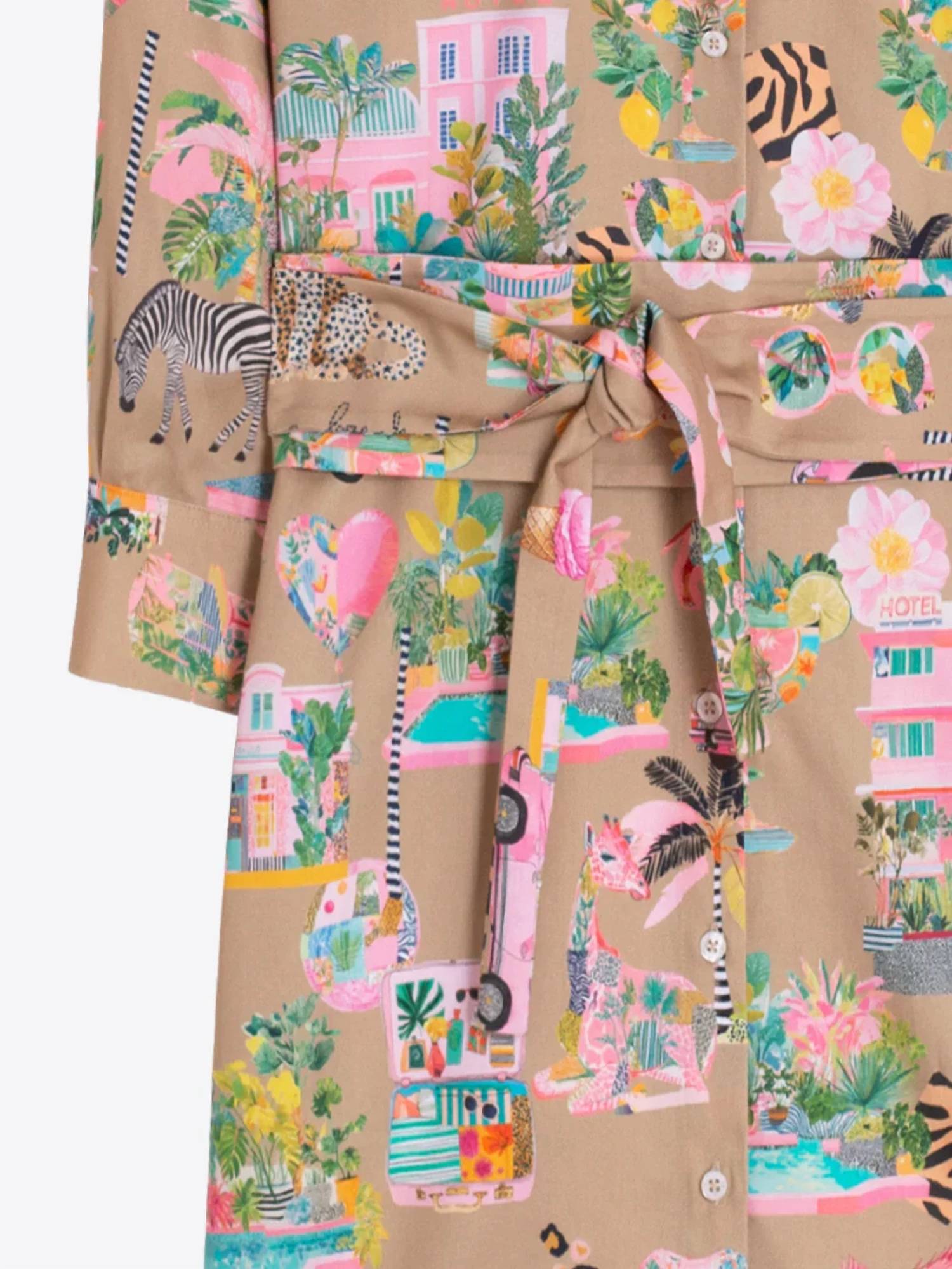 Vilagallo - California Printed Shirt Midi Dress