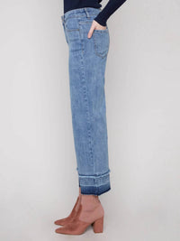 Charlie B - Cropped Flare Leg Denim With Fringe Details