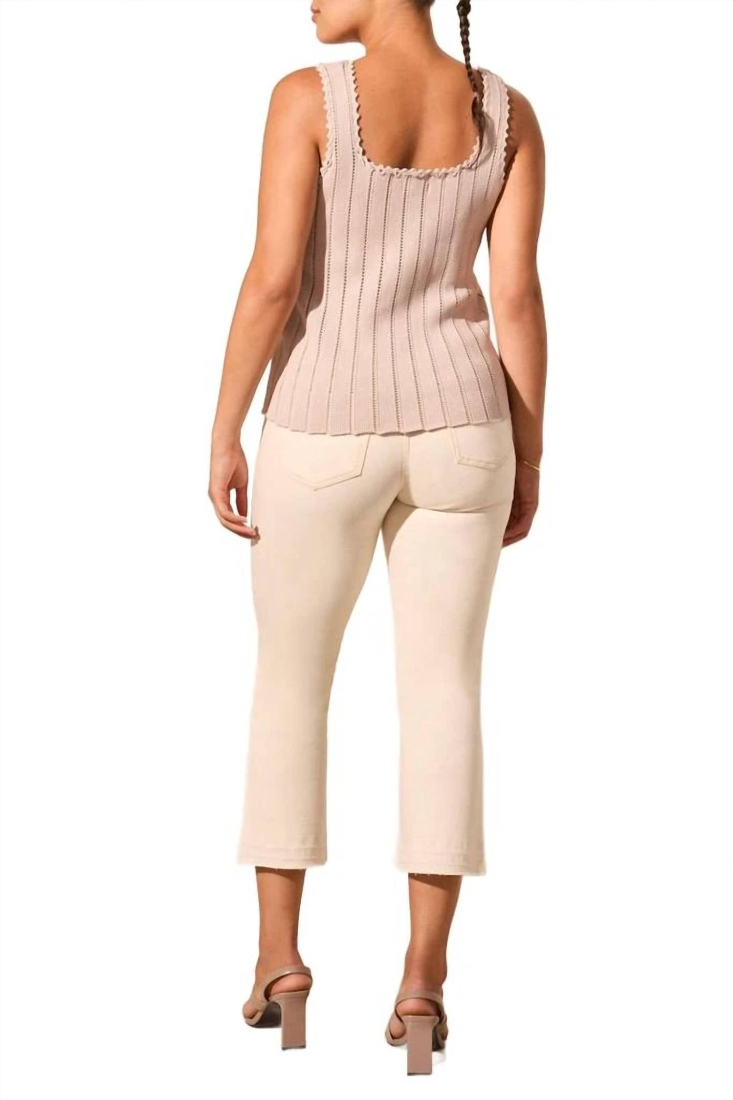 TRIBAL Jayella Sweater Tank in seashell - women's tank top - detail view