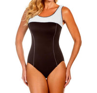 Miraclesuit Touche Underwire One Piece Swimsuit in black white - women's swimwear