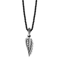 King Baby Studio Men's Large Wing On Necklace in black - men's jewelry