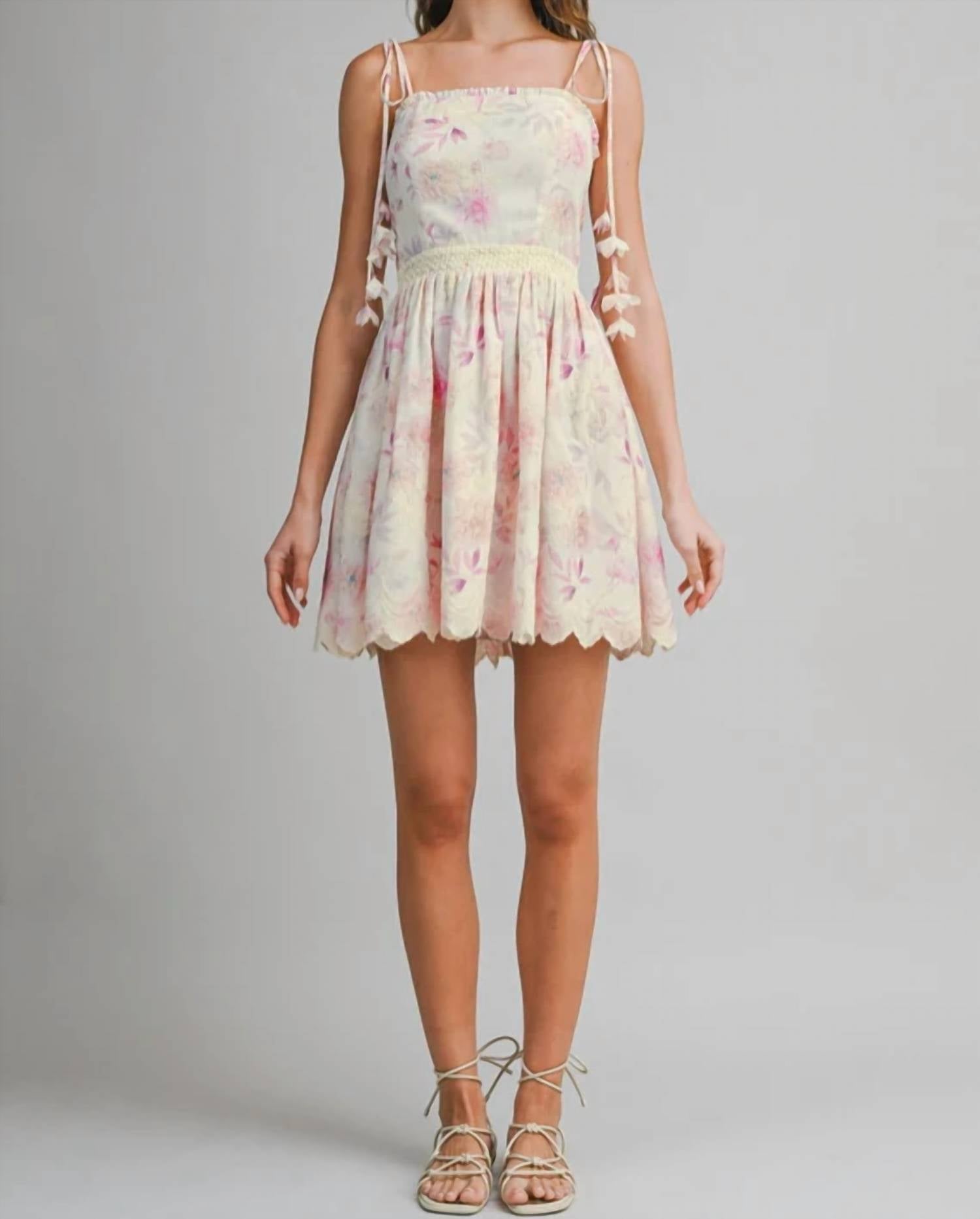 Endless Blu. - Island Lily Tie Strap Mini Dress