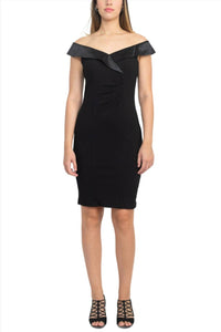 S.L. Fashions - Off Shoulder Ruched Bodice Detail Dress