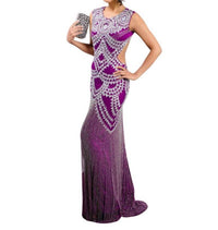 Zasa Chic - Beaded Fringe Cut-Out Gown
