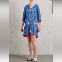 natalie martin Silk Floral Mini Dress in pink blue - women's dress