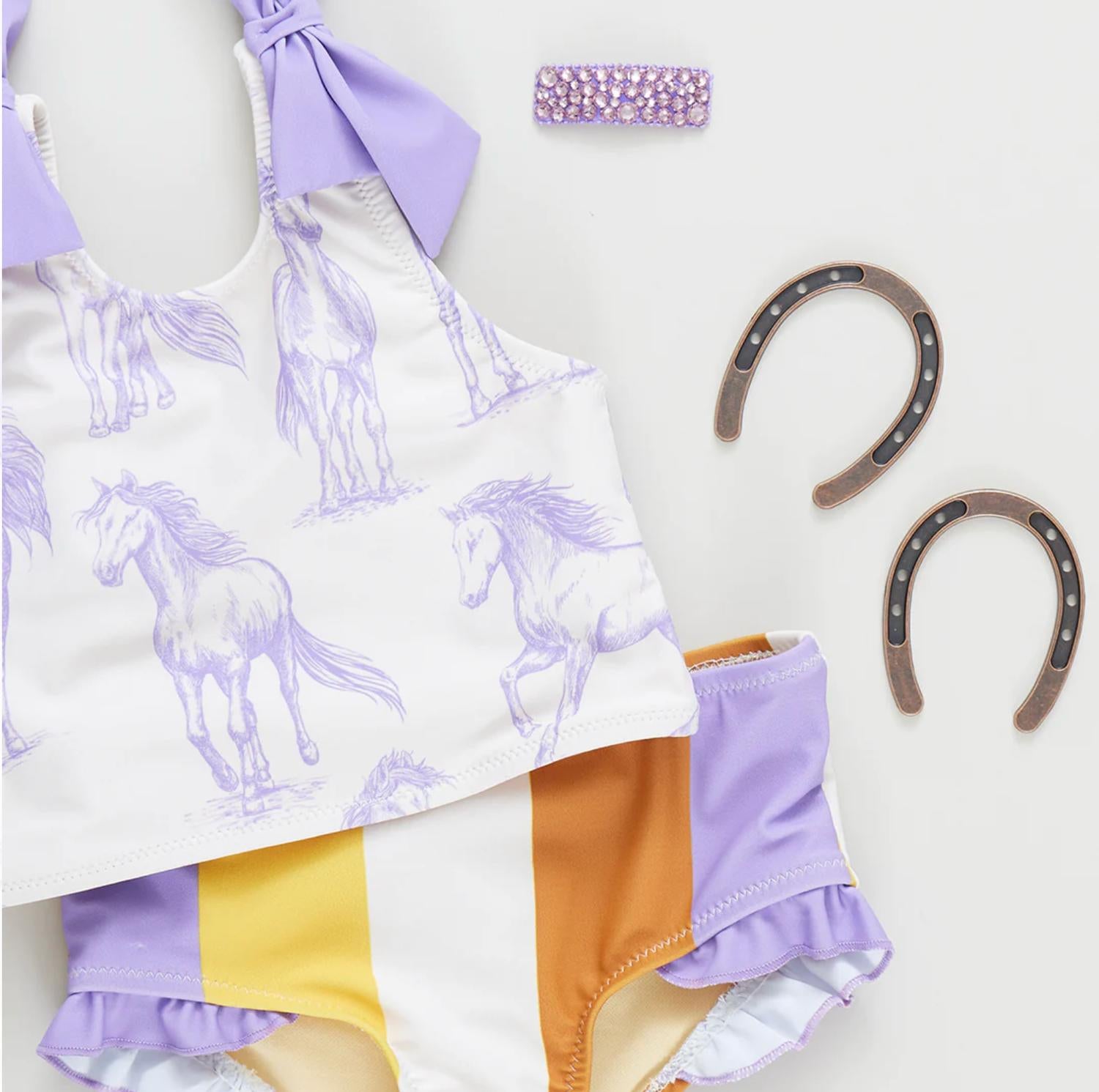Pink Chicken - Girl's Horses Tankini