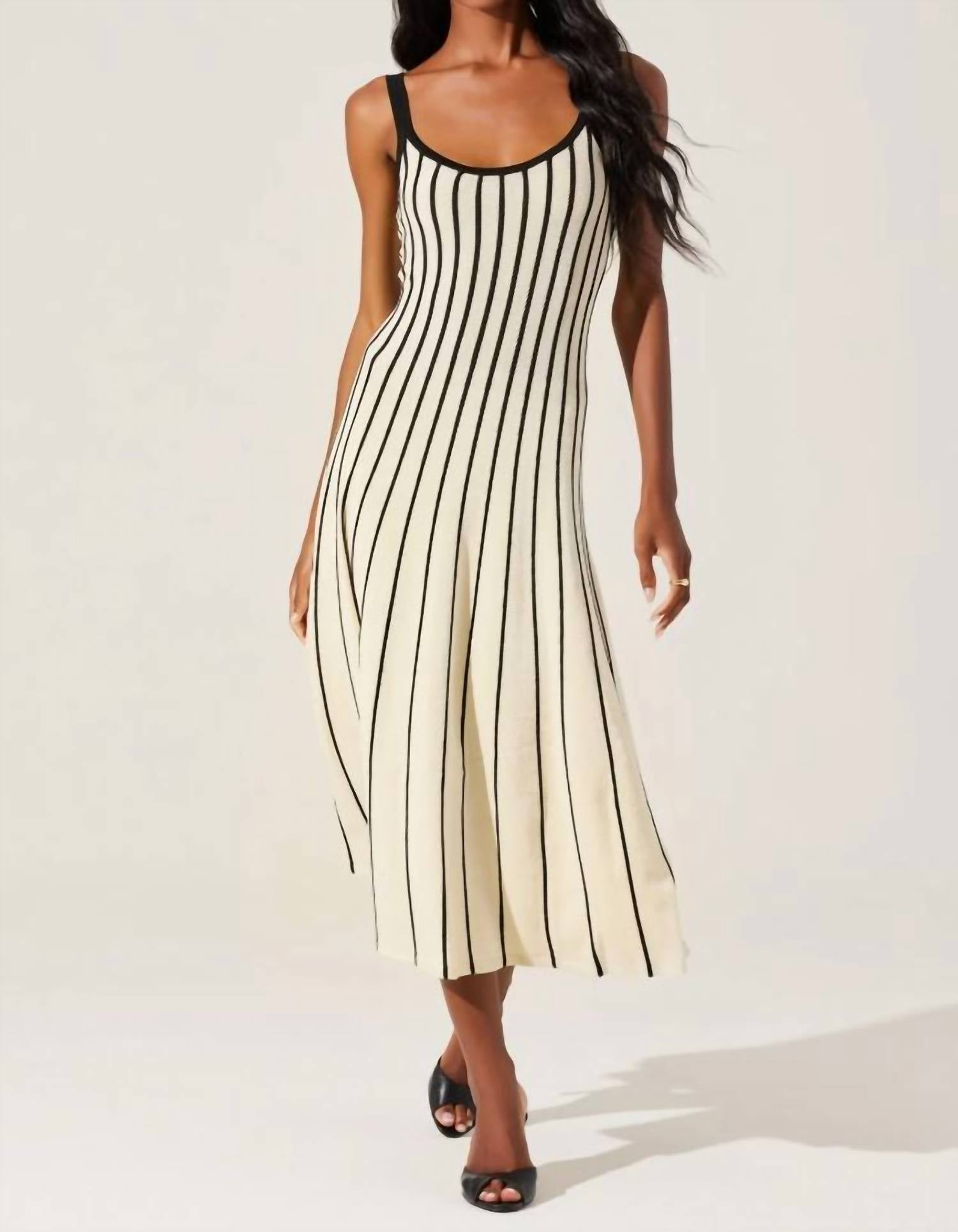 Astr - Irecia Stripe Sweater Midi Dress