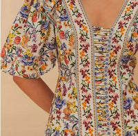 Farm Rio - Puff Sleeves Mini Dress