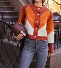 Allison New York - Fuzzy Chevron Cardigan