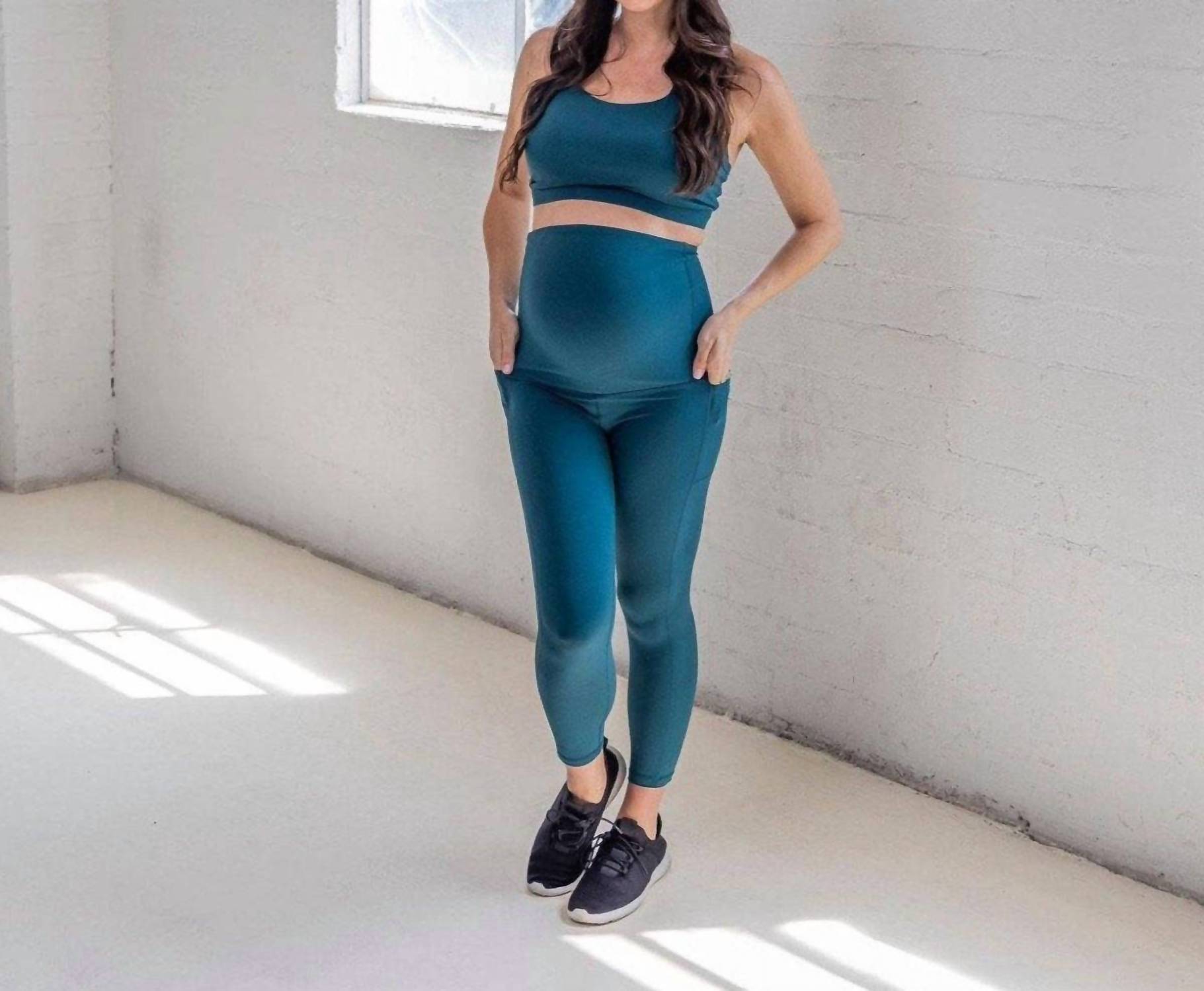 Senita Athletics Lux Maternity Leggings in blue - women's pants