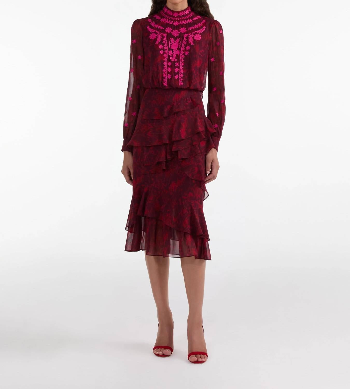 Saloni - Isa Ruffle Dress