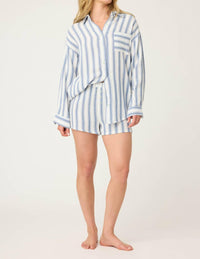 Pj Salvage - Back From The Beach Striped Gauze Top