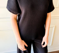 Glam - Addison Ribbed Mock Neck Top