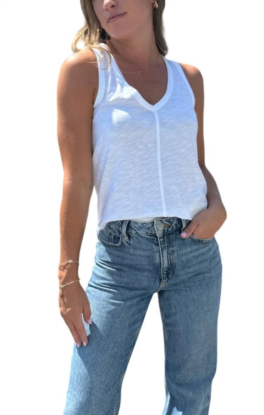 Bobi - V Neck Tank with Center Front Seam