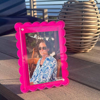 Tara Wilson Designs Scallop Acrylic Picture Frame in pink - item - alternate view