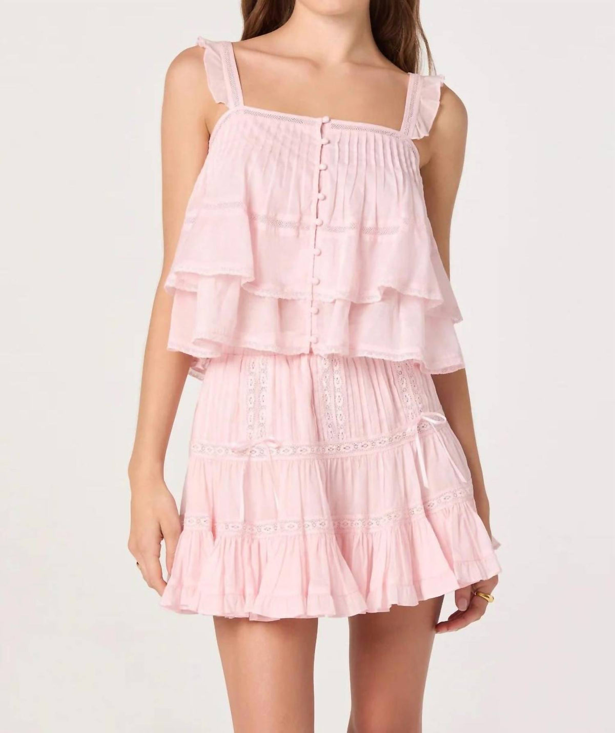 Astr - Tiered Ruffle Mini Skirt