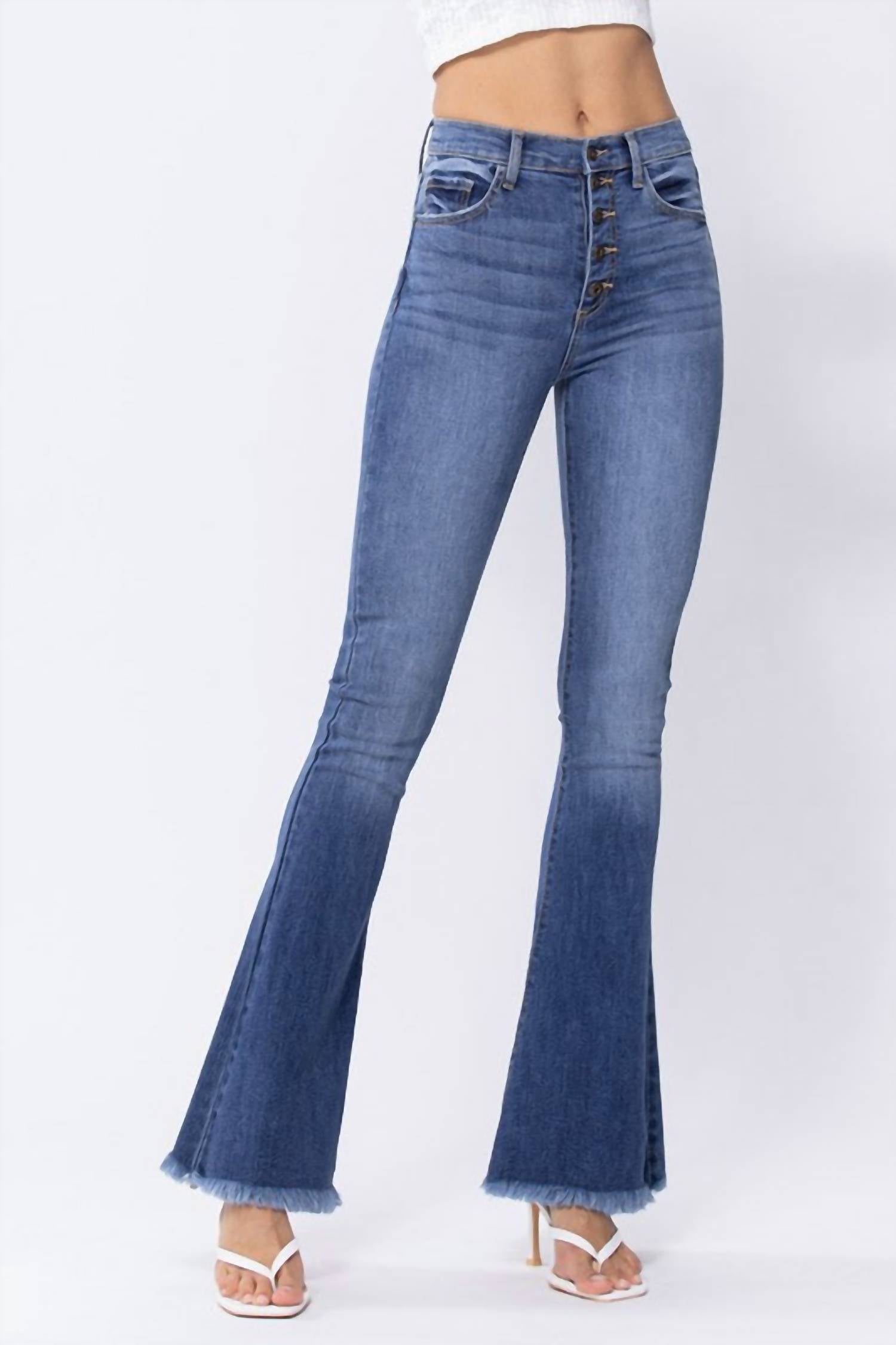 Frayed Hem Bell Bottoms