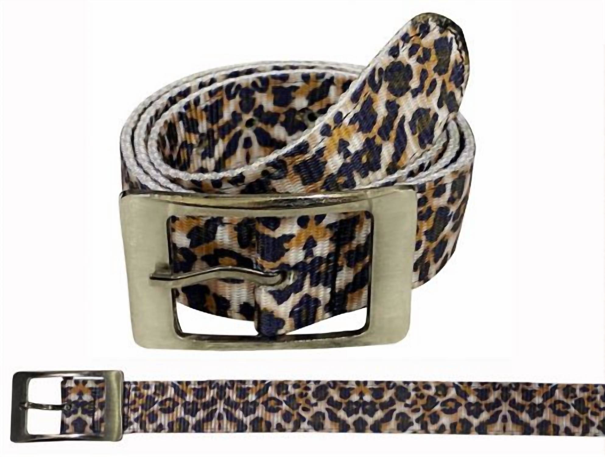 Showman Women's Nylon Pre Punched Holes Belt in leopard - women's accessory