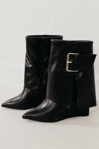Choosy Women's Fold-over Boots in black - women's shoe