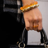 Gold & Honey - Women's Bamboo Lucite Hinge Bangle