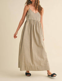 Miou Muse - Stripe Pattern Long Dress