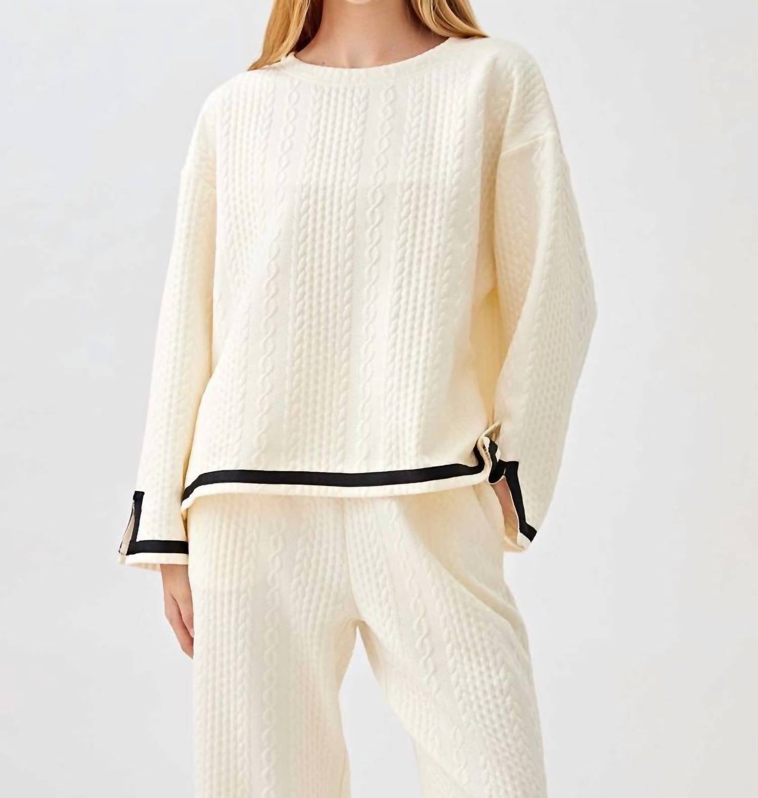 Why Dress - Perfectly Paired Cable Knit Pant and Top Set
