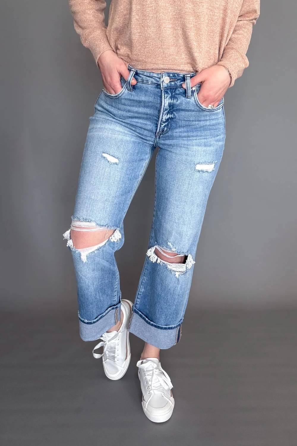 Risen - Lili Mid-rise Straight Crop Jeans