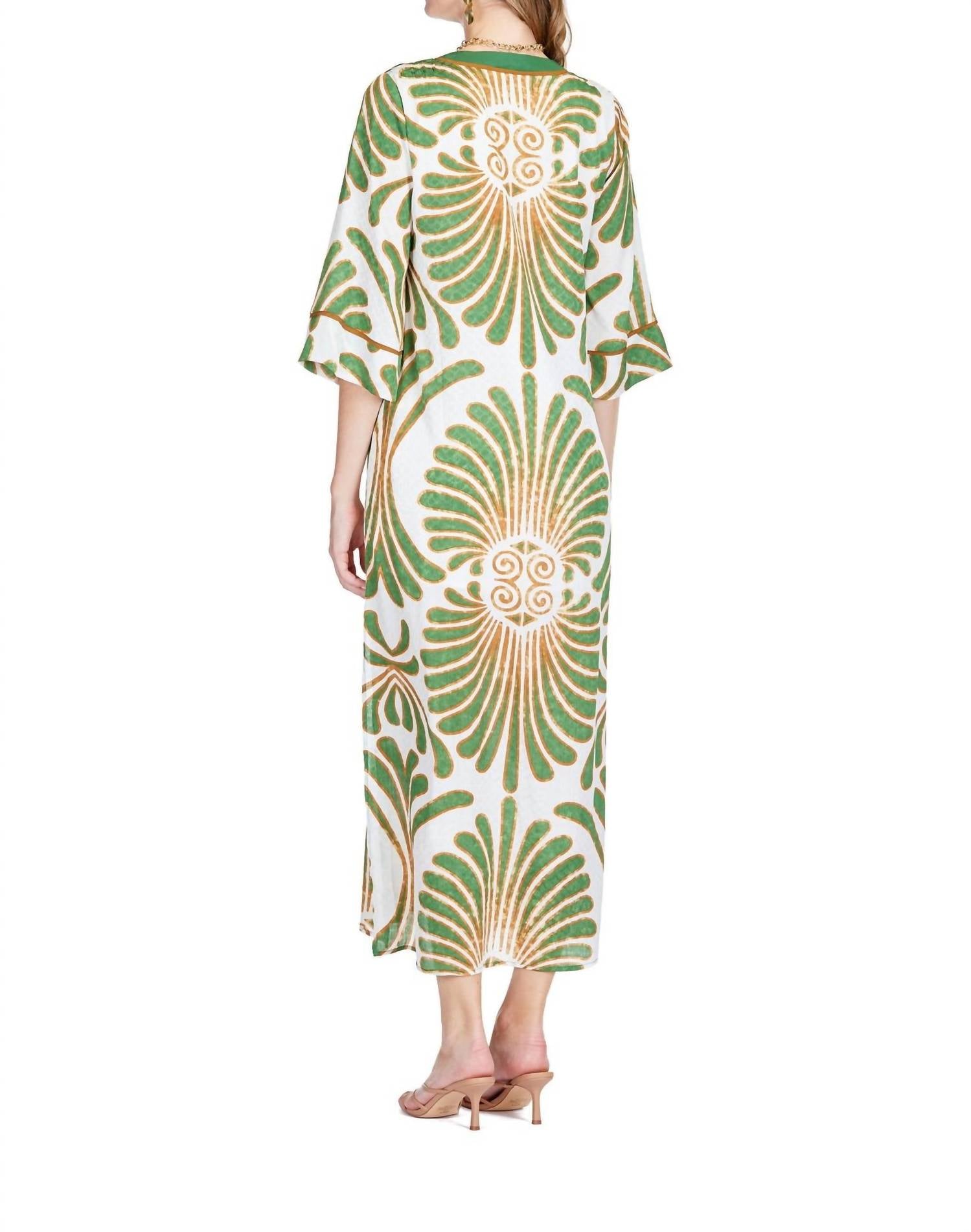 Jade - Palm Trimmed Maxi Dress