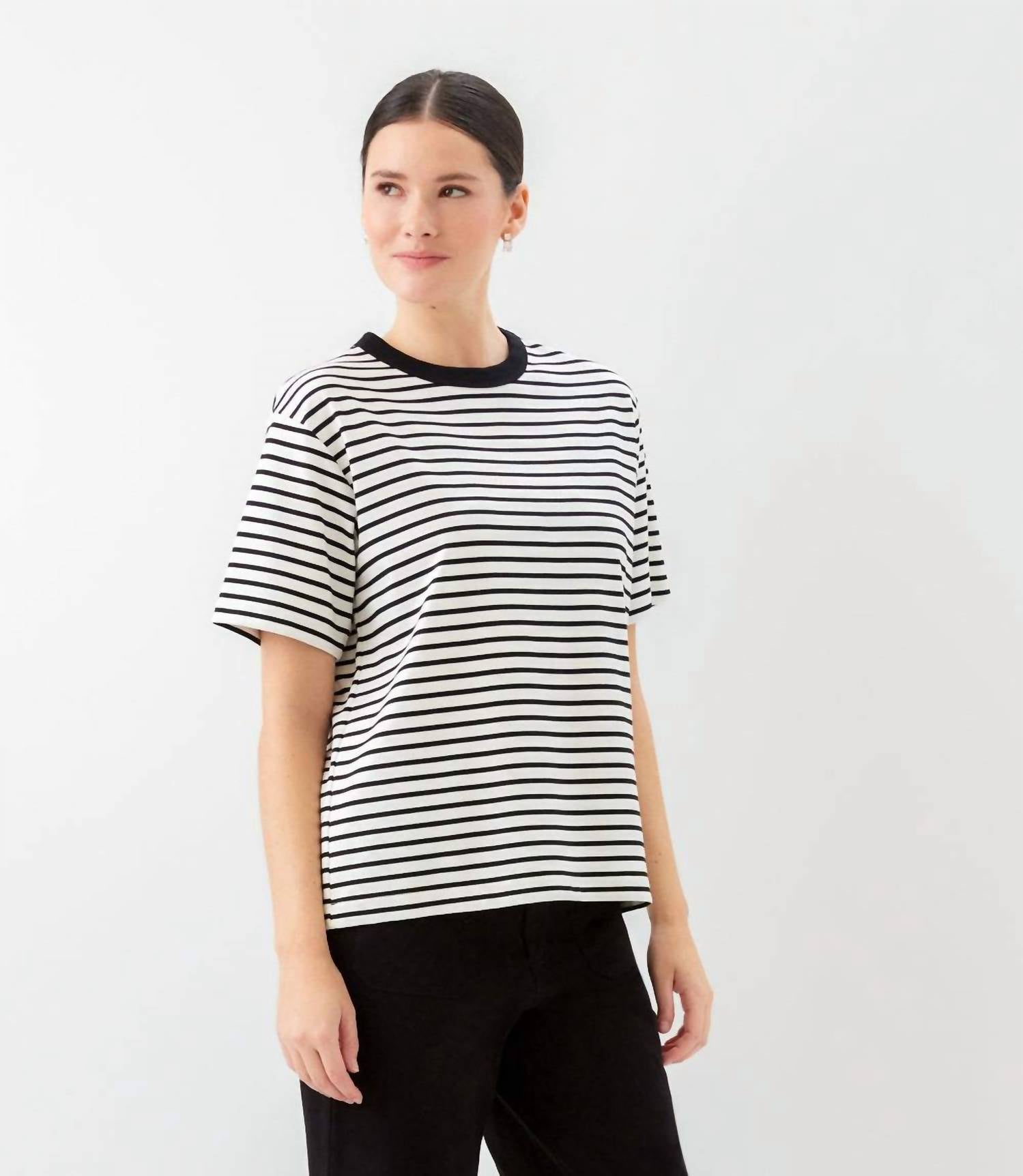 Karen Kane - Stripe Short Sleeve Top