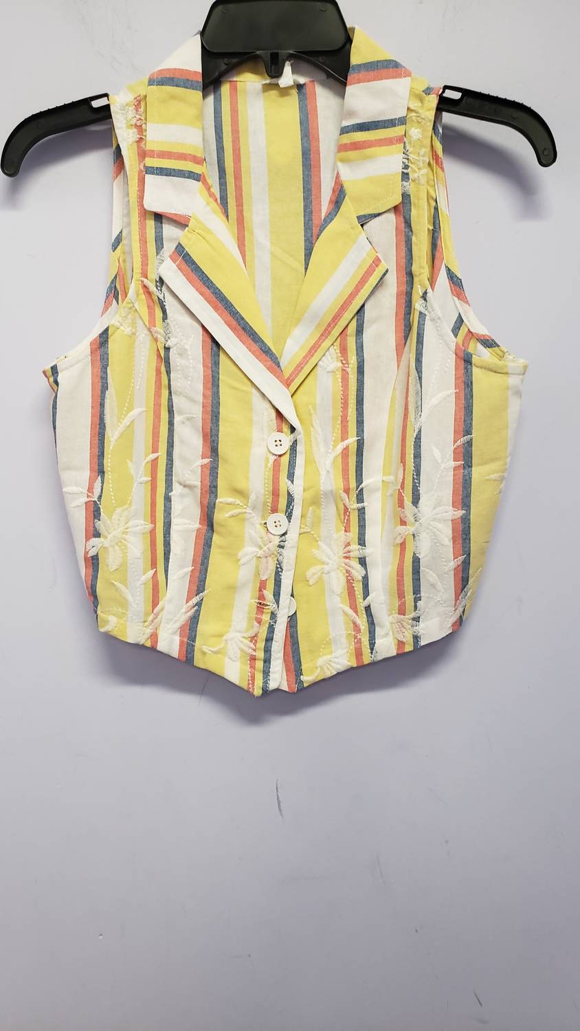 EN CREME Women's Embroidered Multicolor Vest Top in multi stripe - women's tank top