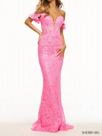 Sherri Hill - Elegant Off The Shoulder Lace Dress