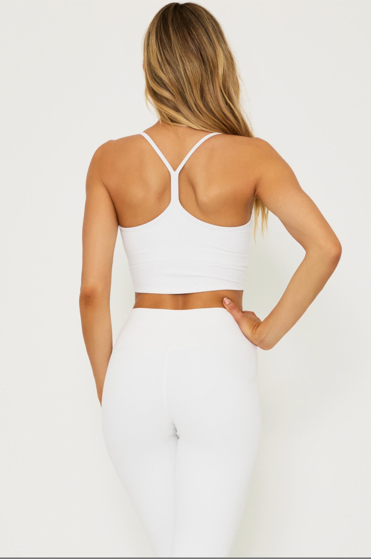 Beach Riot Joelle Top in white waffle - women's tank top - alternate view