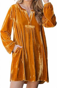 Easel - Rush Of Velvet Tunic Mini Dress
