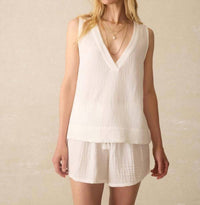 Faherty - Dune Cotton Sleeveless Popover Top